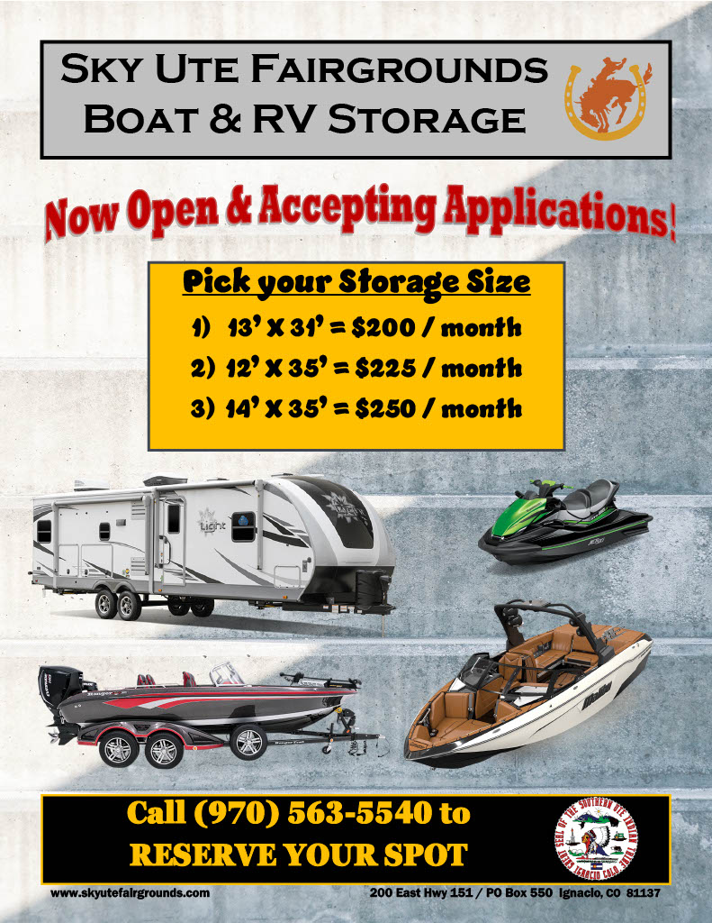 Sky Ute Fairgrounds Boat RV Storage Flyer 2023